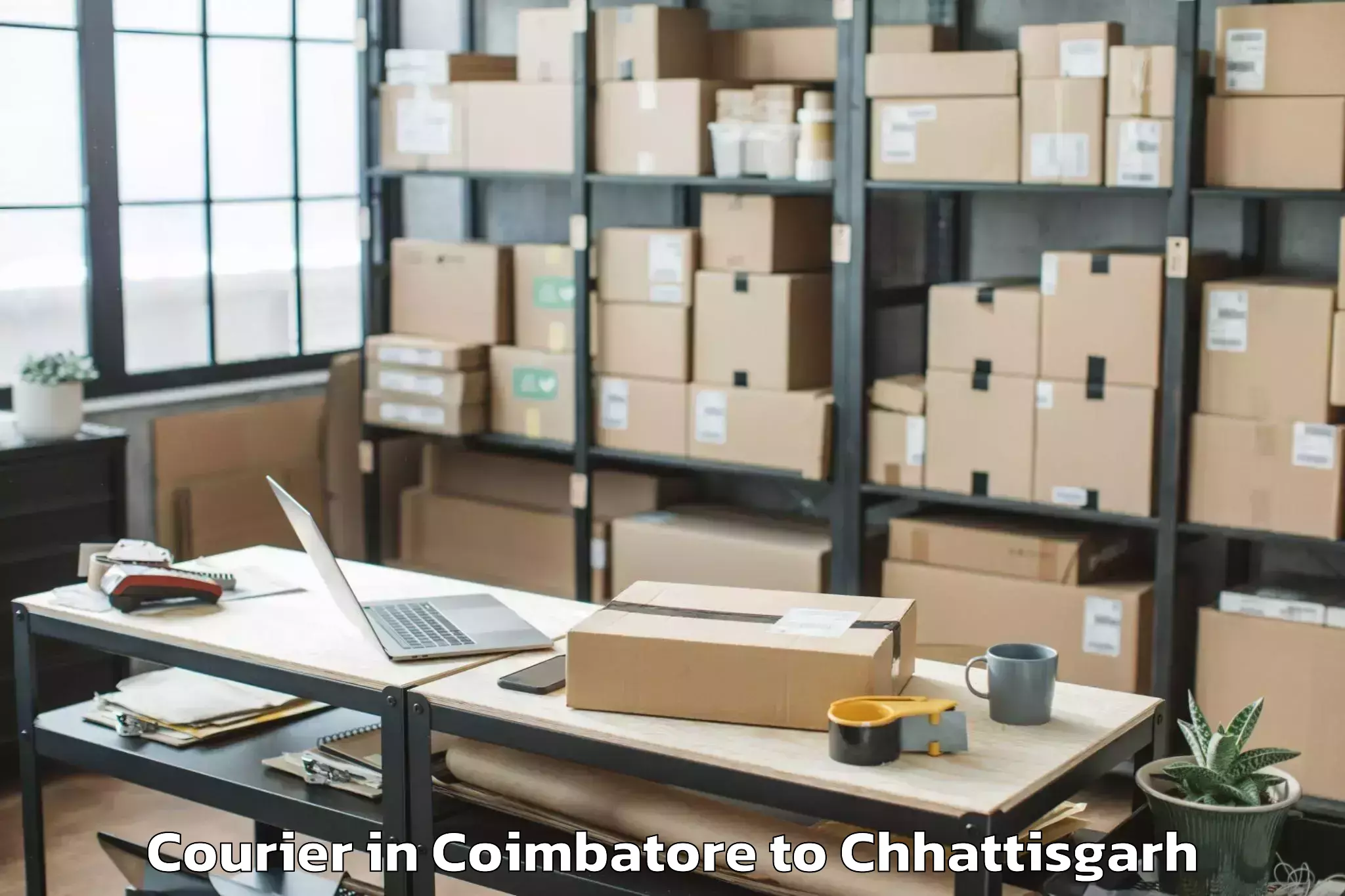 Top Coimbatore to Chhattisgarh Kamdhenu Vishwavi Courier Available